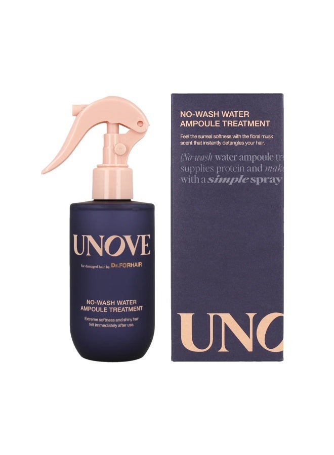 UNOVE No-Wash Water Ampoule Treatment 200ml | Deep Hydration & Repair for Damaged Hair | Lightweight Leave-In Formula | Frizz Control | Smooth, Silky Finish | Quick Hair Care Solution - Image 4